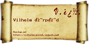Vilhelm Árpád névjegykártya