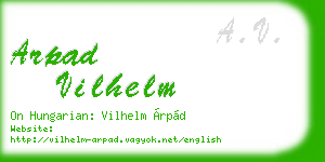 arpad vilhelm business card